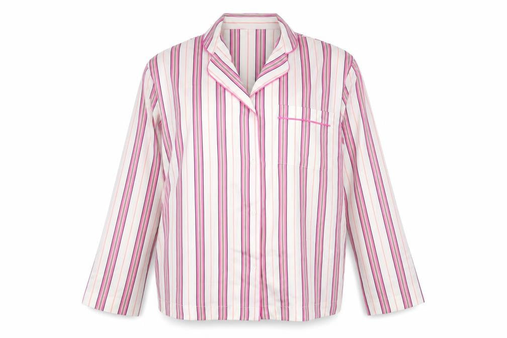 Marks & Spencer Womens Multicoloured Striped Pyjama Top Shirt Size 14