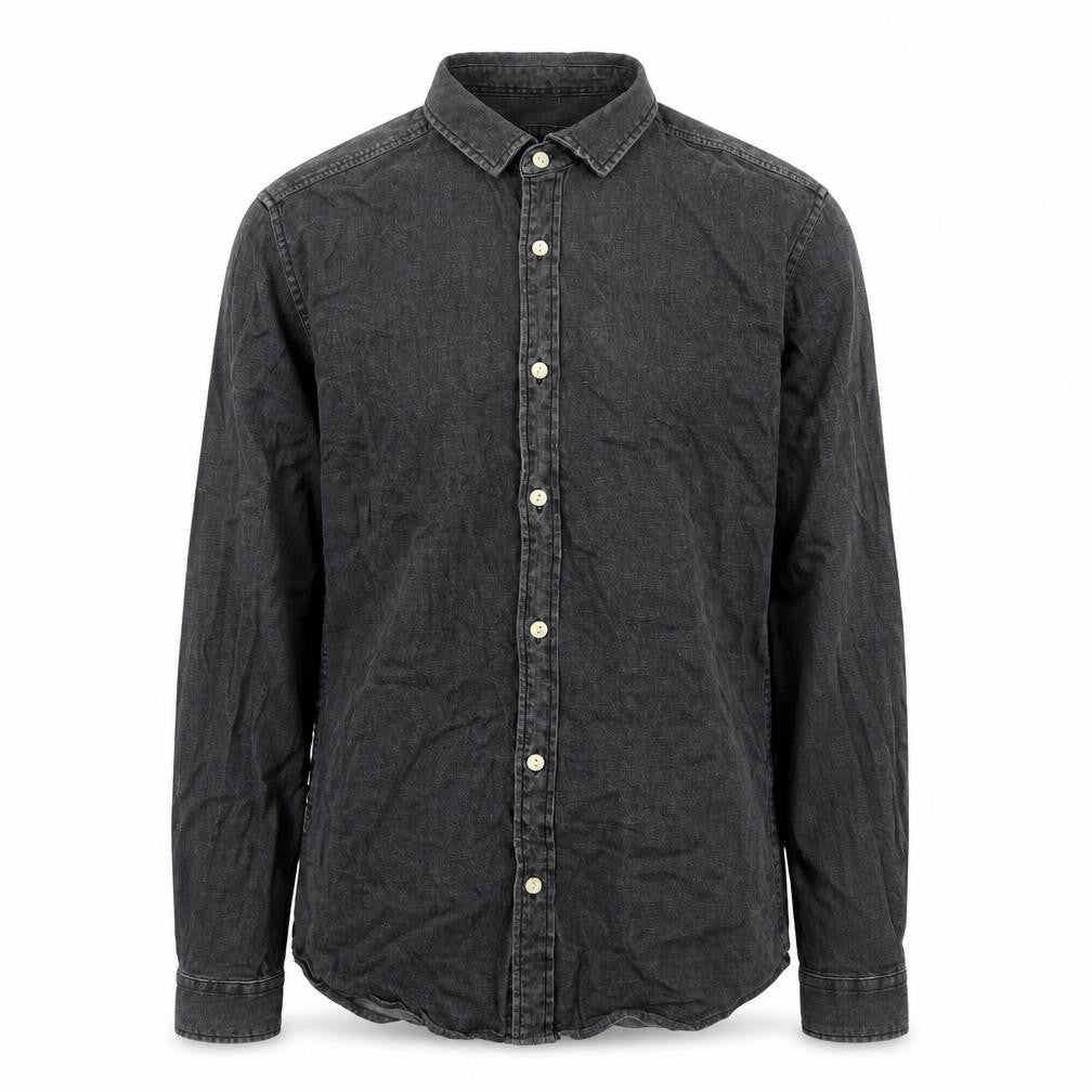 Very Men’s Grey Cotton Long Sleeve Button-Up Shirt M 40in