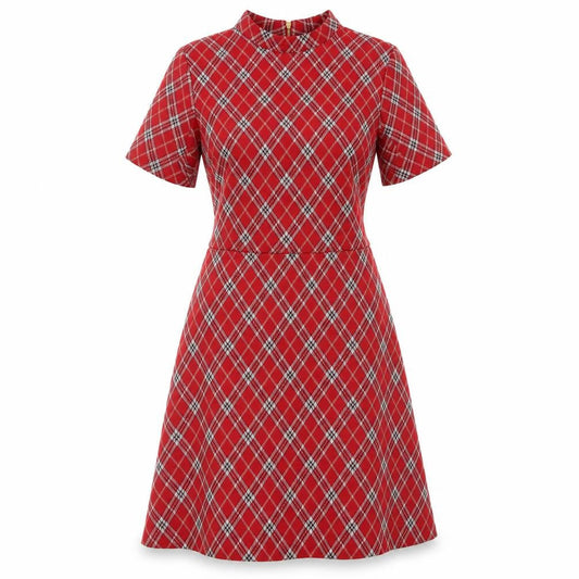 Next Women’s Red Plaid A-Line Short Dress Size 10
