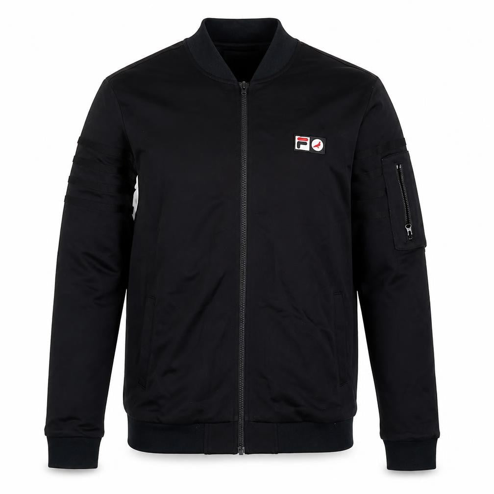 FILA Men’s Black S Basic Full Zip Logo Activewear Jacket
