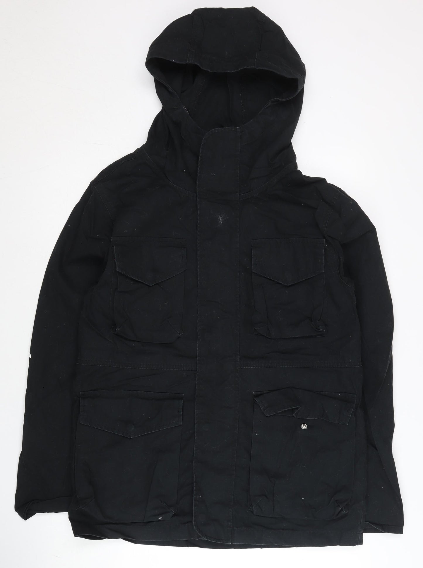 Converse Men’s Black XS Parka Jacket Hooded Mid-Length Outdoor