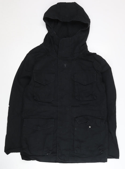 Converse Men’s Black XS Parka Jacket Hooded Mid-Length Outdoor
