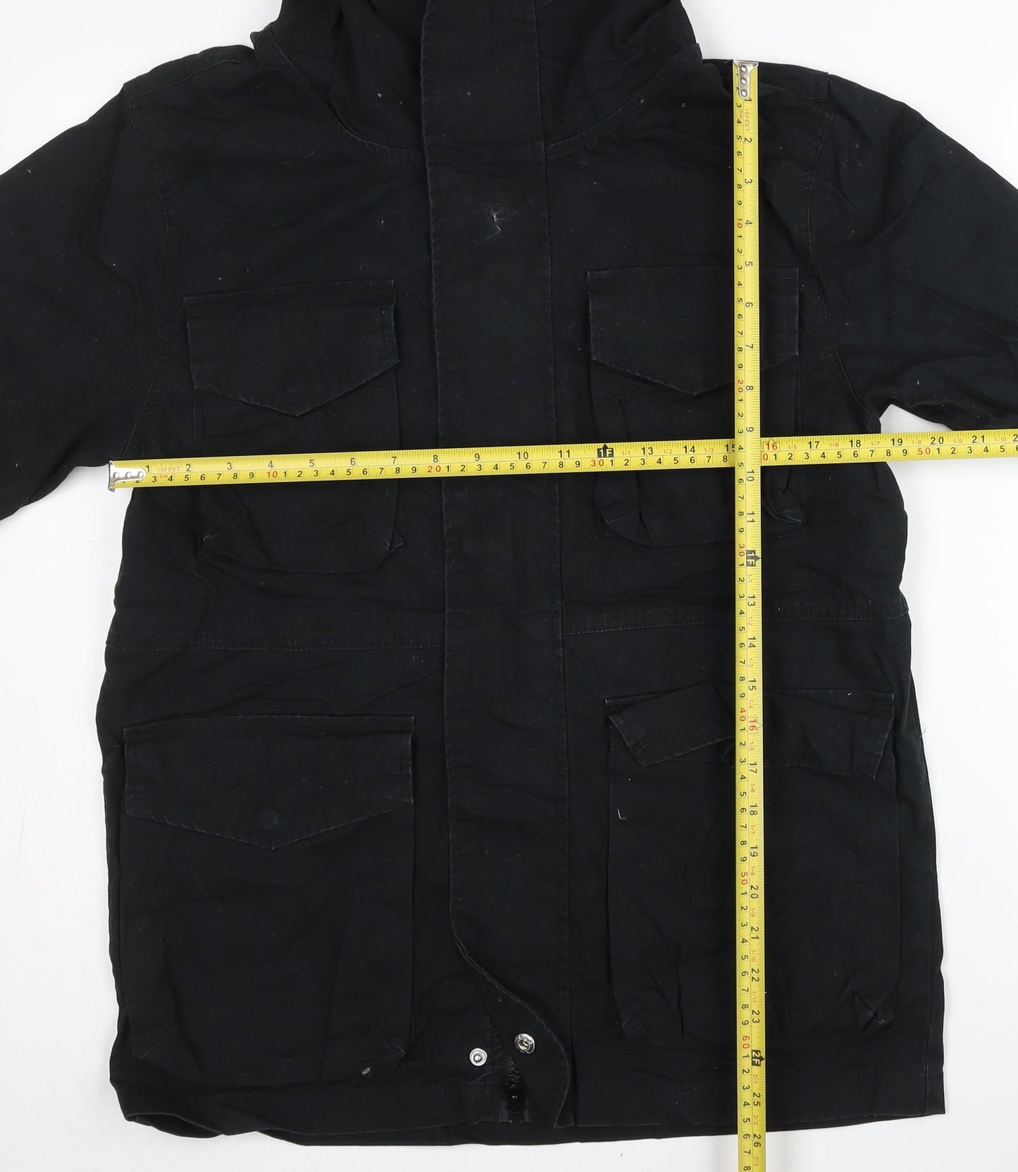 Converse Men’s Black XS Parka Jacket Hooded Mid-Length Outdoor