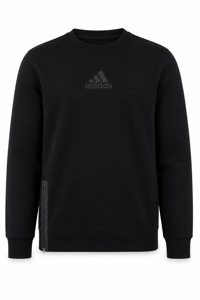 Adidas Men's Black M Pullover Sweatshirt with Side Zip