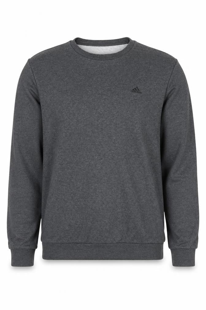 Adidas Men's Grey Crew Neck Pullover Sweatshirt M Regular Fit