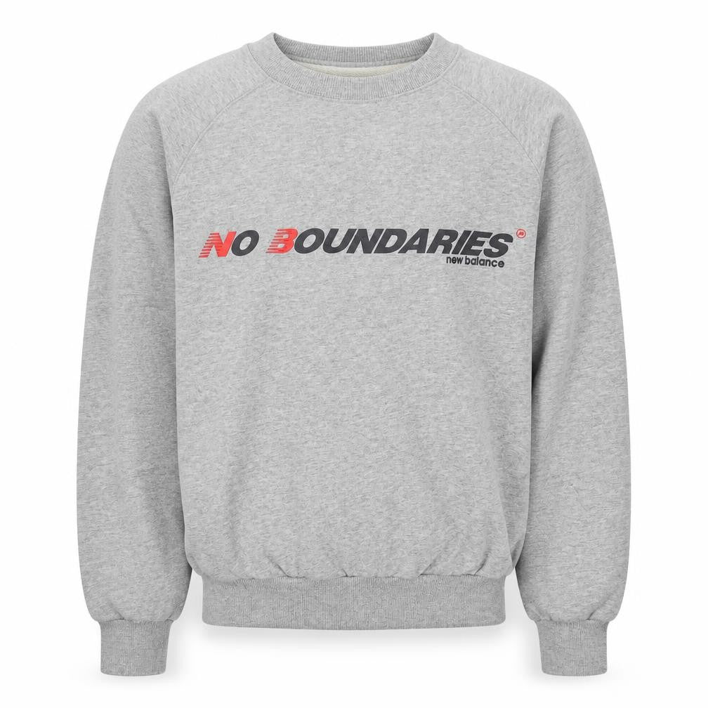 New Balance Men's Grey Small Pullover Sweatshirt Logo Sportswear