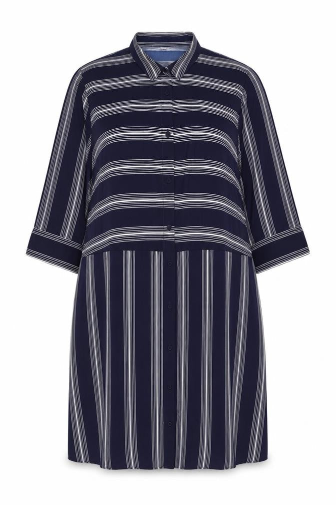 LIVE FOR THE WEEKEND Women’s Blue Striped Shirt Dress Size 22