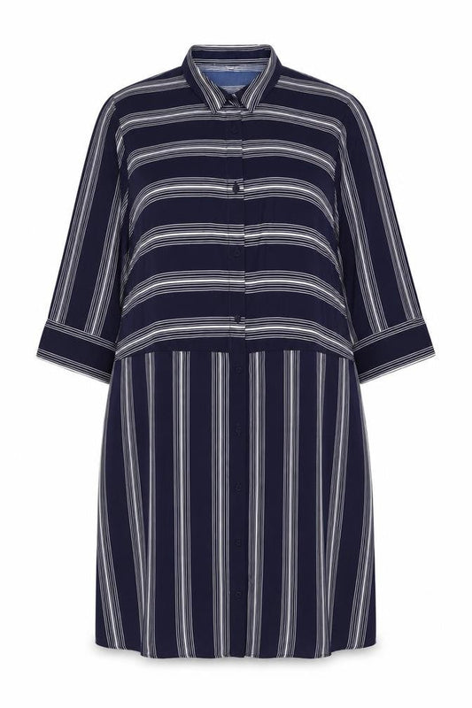 LIVE FOR THE WEEKEND Women’s Blue Striped Shirt Dress Size 22