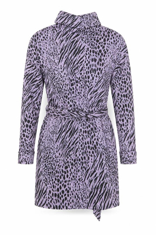 River Island Women’s Purple Animal Print Wrap Dress Size 8