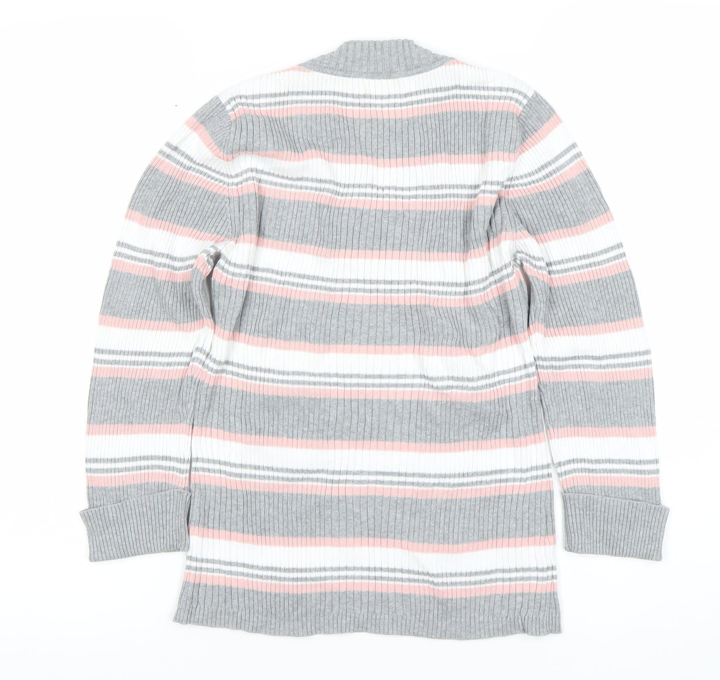 Papaya Women’s Multicoloured Stripe V-Neck Pullover Jumper Size 12