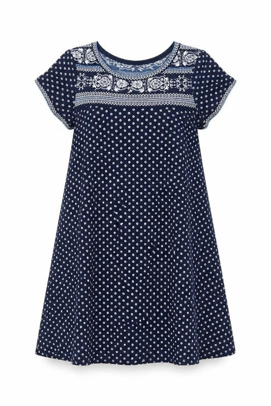 Max Studio Women’s Blue Polka Dot A-Line Dress Size S Knee Length