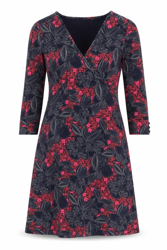 Mantaray Women's Multicoloured Floral Wrap Dress Size 8 Knee Length Jersey