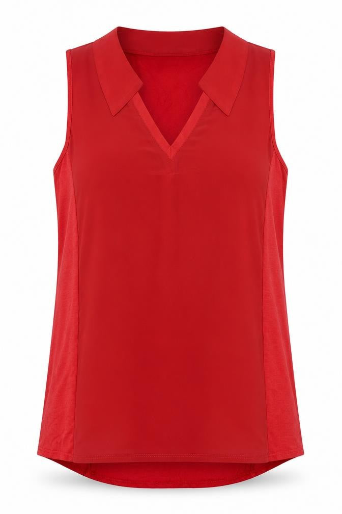 Next Womens Red Sleeveless Collared Blouse Size 10 Regular Fit
