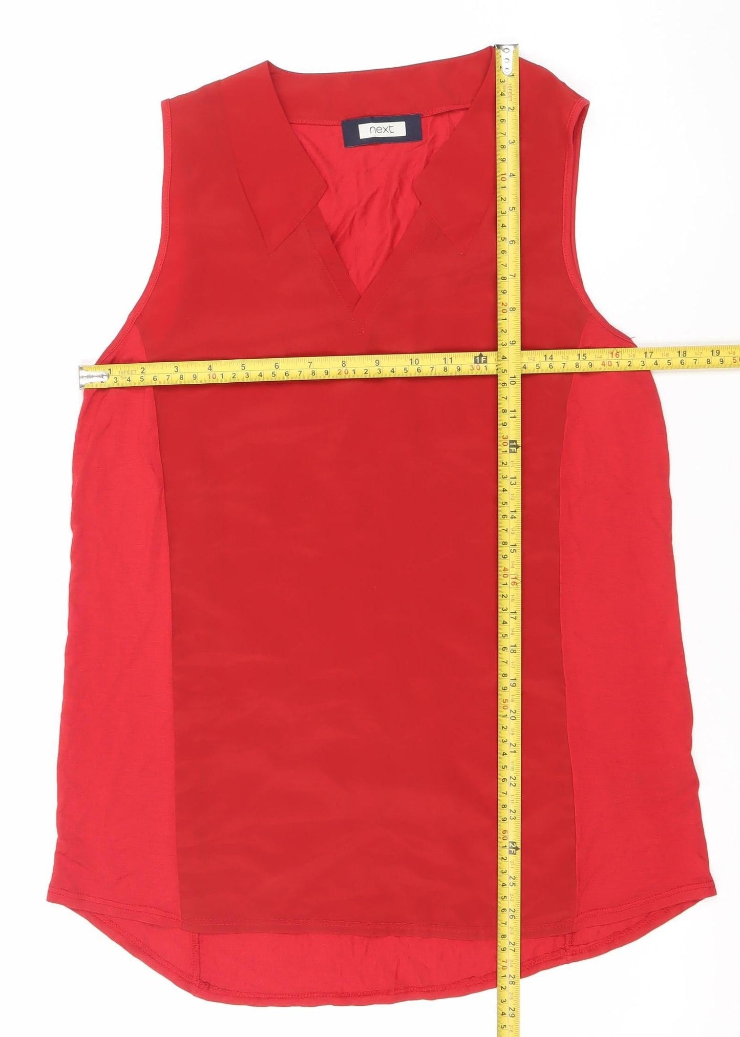 Next Womens Red Sleeveless Collared Blouse Size 10 Regular Fit