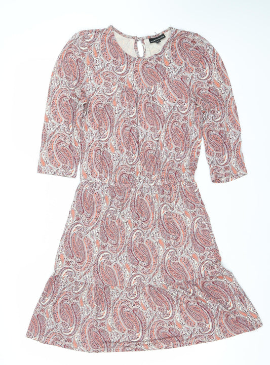 Warehouse Women’s Multicoloured Paisley A-Line Dress Size 10