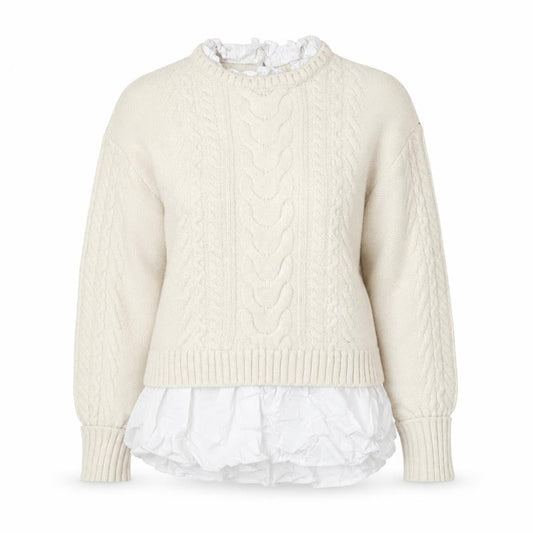 River Island Women’s Ivory Cable Knit Pullover Jumper Size 8