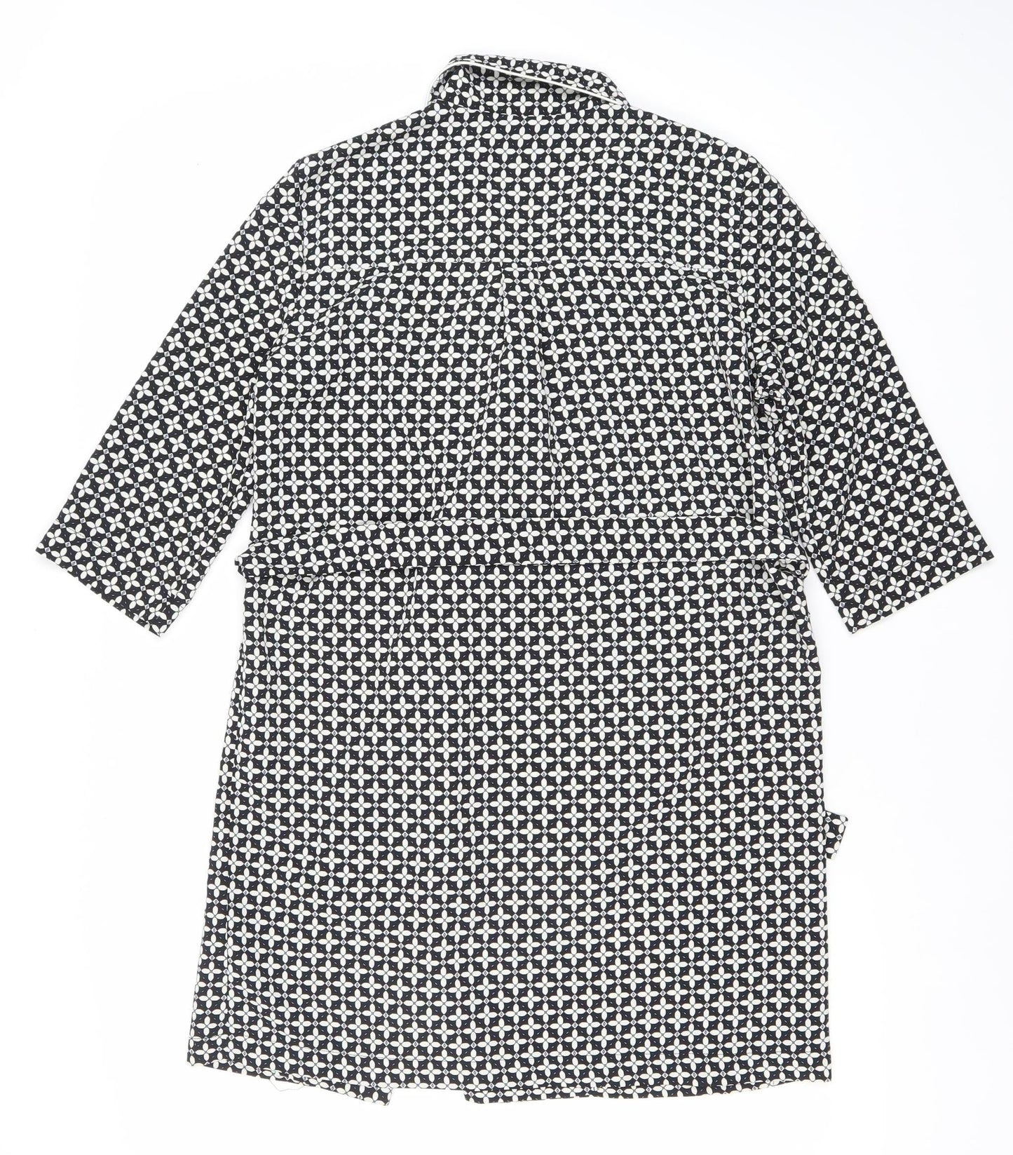 Topshop Women's Black Geometric Print Wrap Dress Size 8