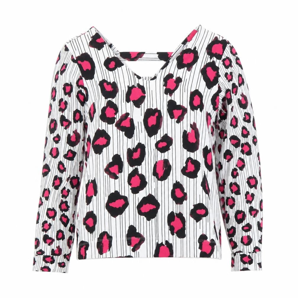 Next Women's Multicoloured Animal Print Size 10 V-Neck Long Sleeve Blouse