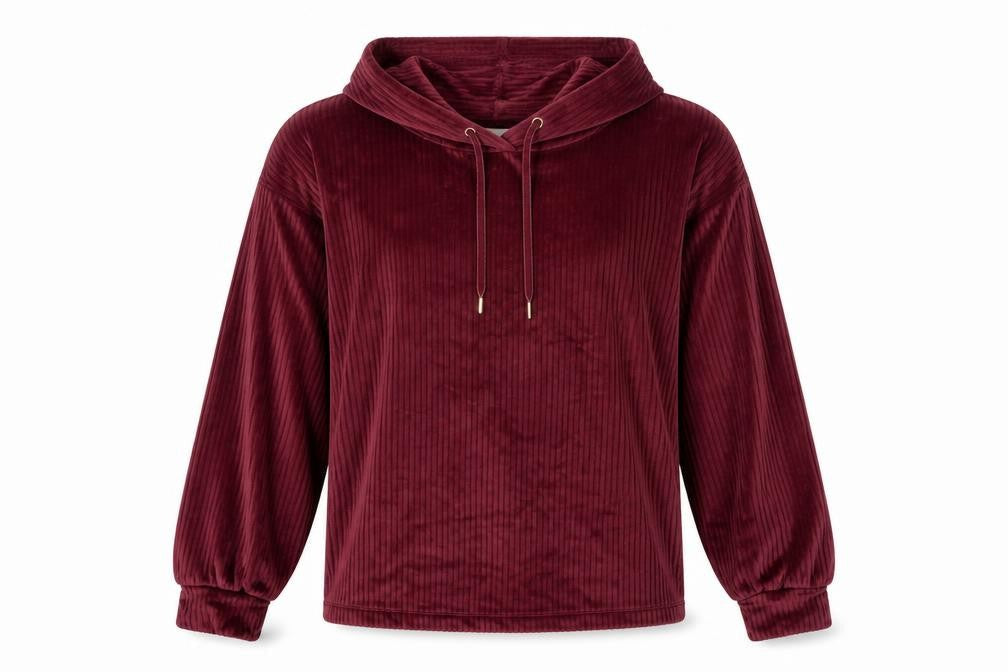 Marks & Spencer Women's Purple Velvet Pullover Hoodie L Regular Fit