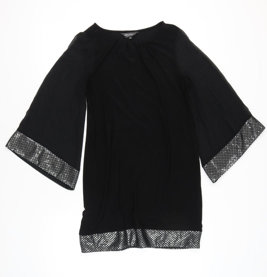 Billie & Blossom Women’s Black Sequin Trim Shift Dress Size 14