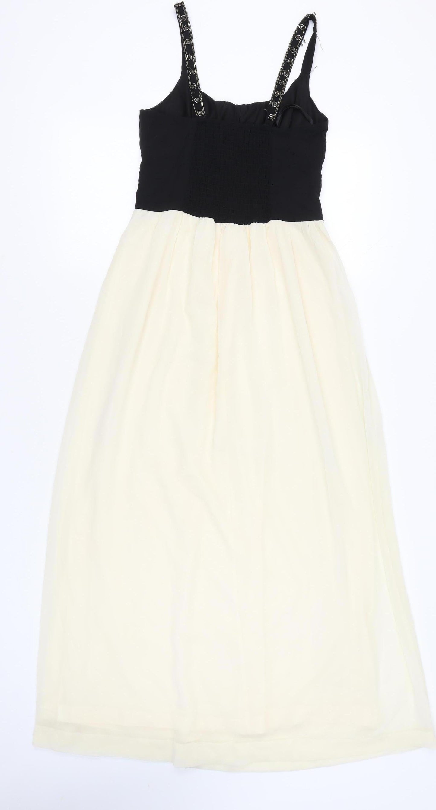 New Look Women’s Black & Ivory Maxi Dress Size 8 Sleeveless