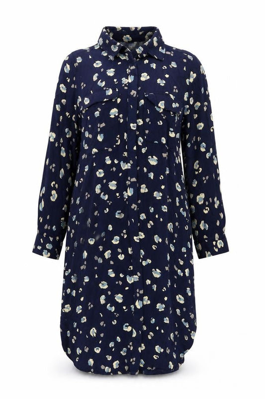 Next Women’s Blue Animal Print Shirt Dress Size 8 Viscose Casual