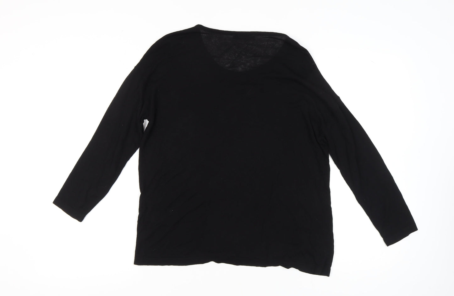 Marks and Spencer Women’s Black Floral Embroidered Pullover Jumper Size 8