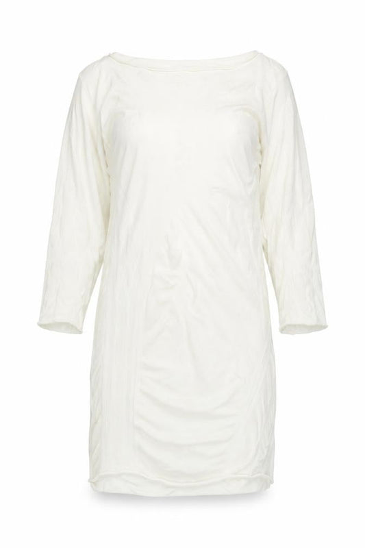 Evelin Brandt Women’s Ivory Sheath Dress Size 12 Knee Length 3/4 Sleeve