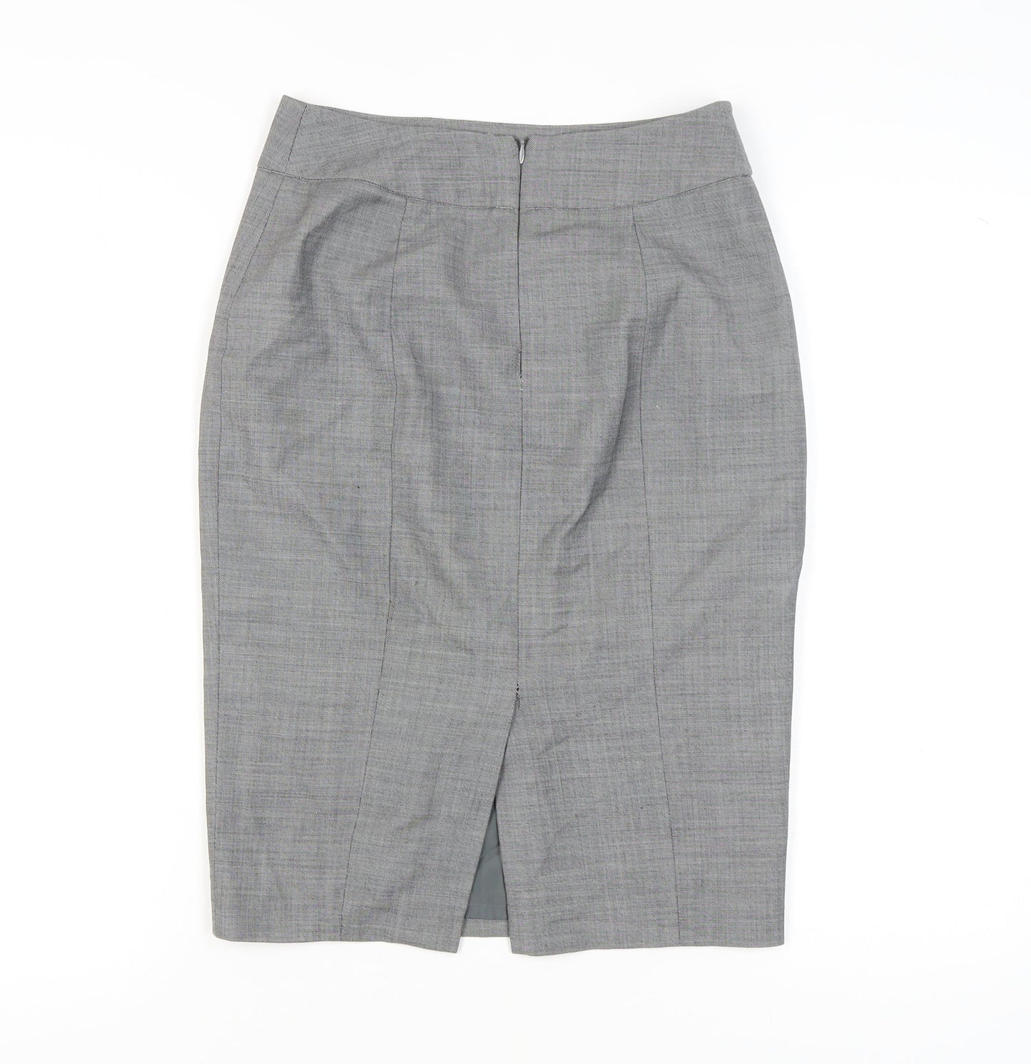 Austin Reed Women’s Grey Wool Blend Pencil Skirt Size 8 Knee Length Workwear