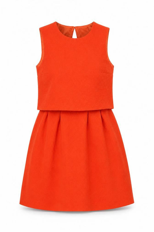 Oasis Women's Orange Size 8 A-Line Sleeveless Short Dress