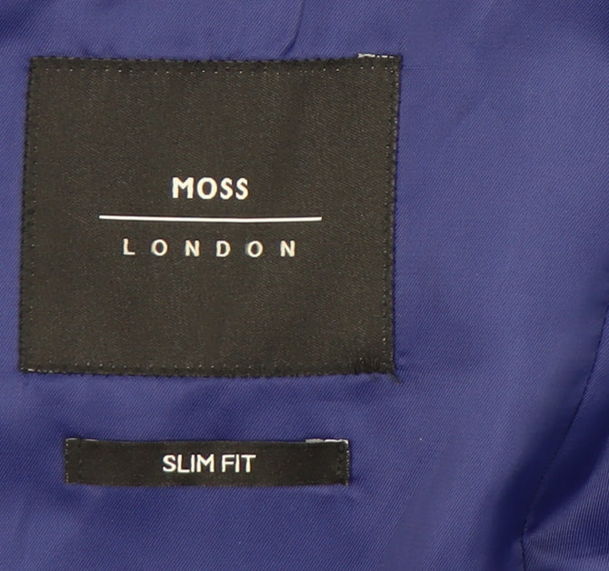 Moss London Men's Blue 36in Slim Fit Blazer Jacket