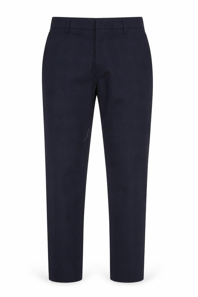 Marks & Spencer Men’s Blue Check Slim Fit Trousers 30W 33L