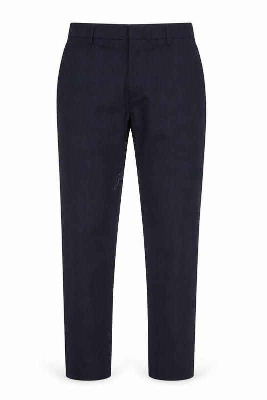 Marks & Spencer Men’s Blue Check Slim Fit Trousers 30W 33L