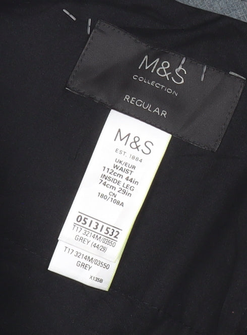 Marks and Spencer Women’s Grey Regular Fit Straight Leg Dress Pants 44W 29L