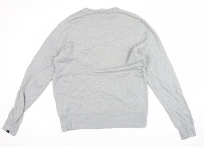 Nike Men’s Grey Sportswear Sweatshirt L Crew Neck Logo Cotton Pullover