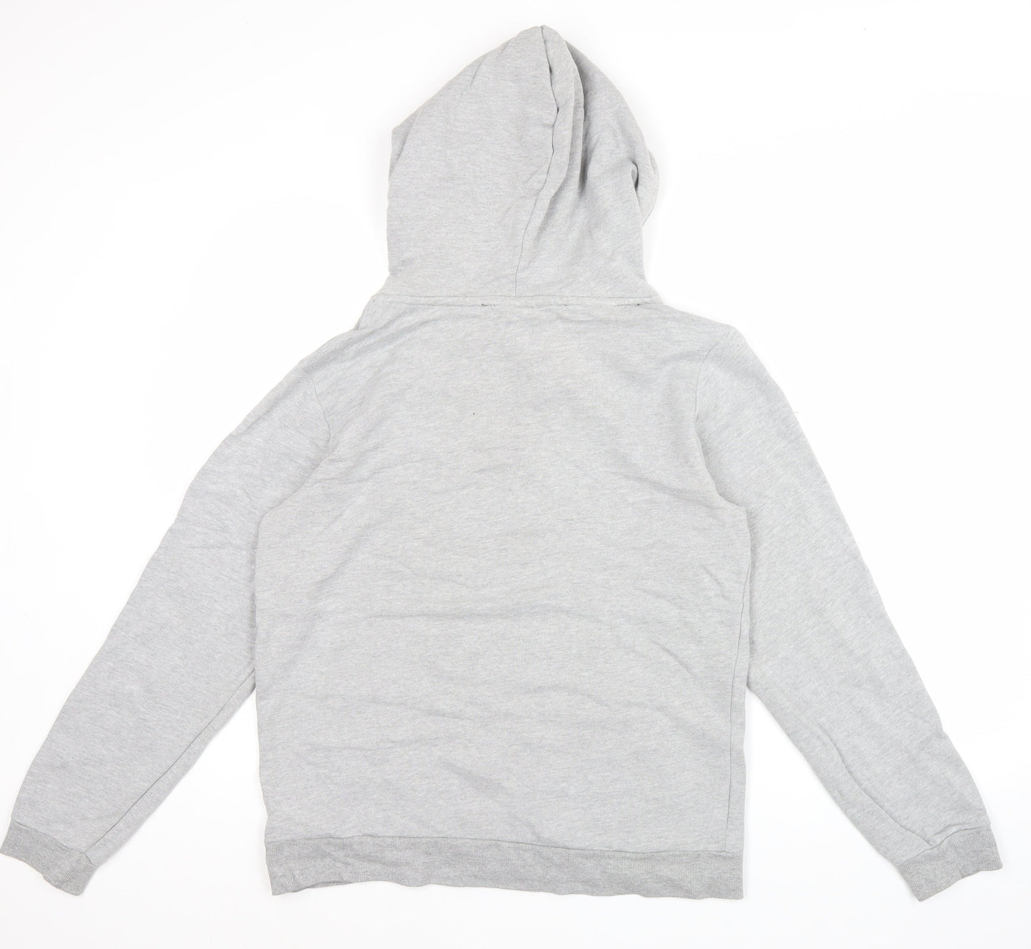 Puma Men's Grey Pullover Hoodie S Logo Fleece Kangaroo Pocket