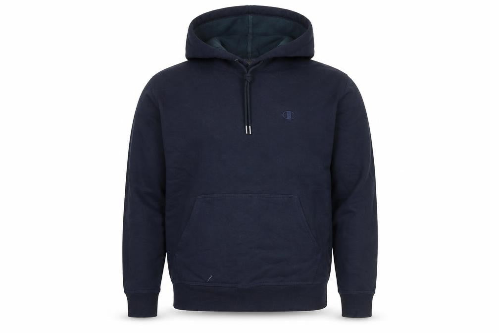 Champion Men's Navy Blue Pullover Hoodie Regular Fit Size M Fleece