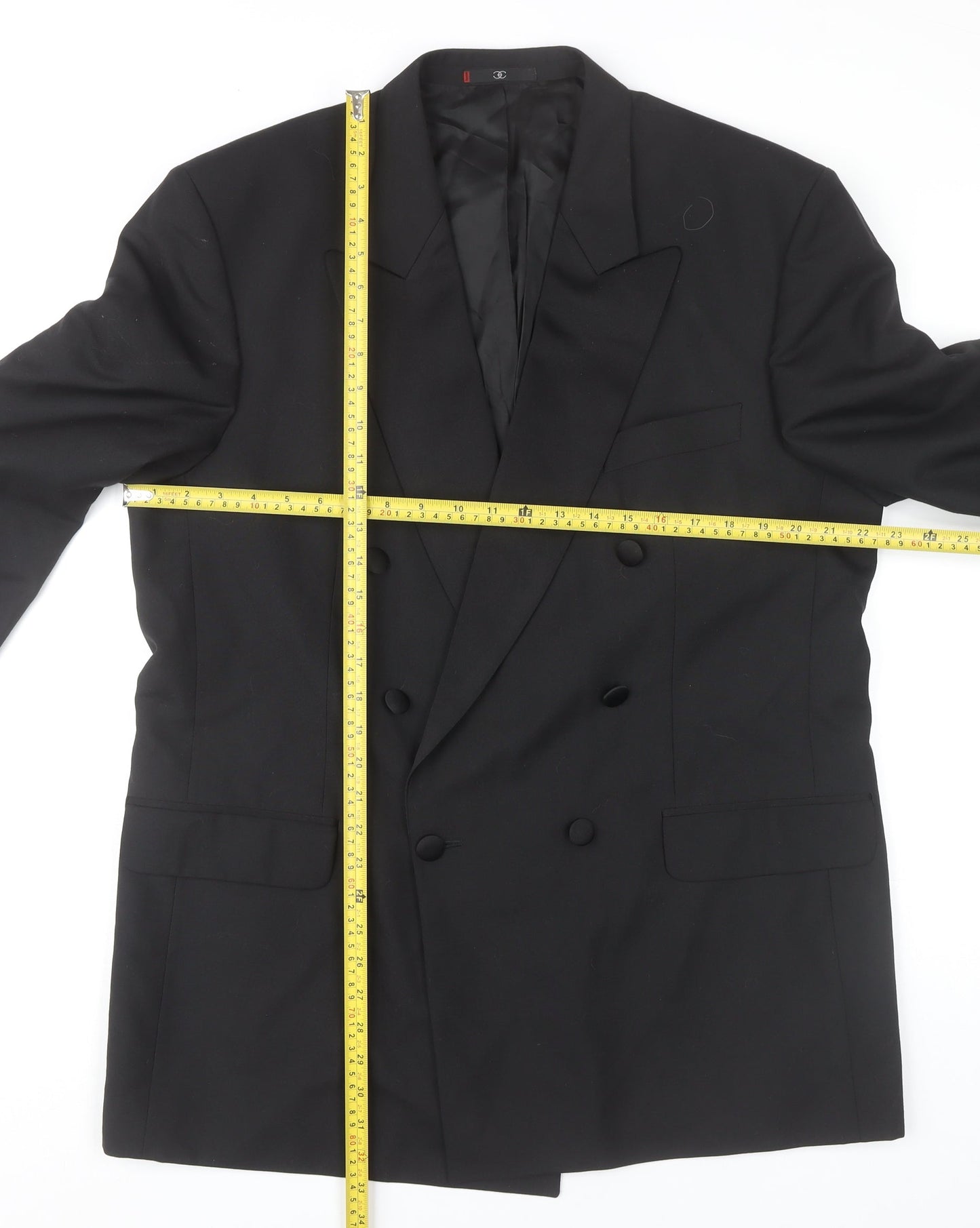 Ciro Citterio Men's Black 44L Wool Blend Double-Breasted Blazer
