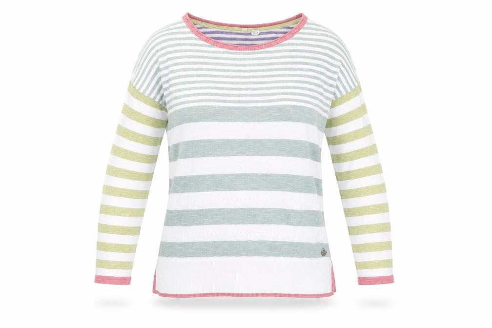 White Stuff Women's Multicoloured Striped Boat Neck Jumper Size 10