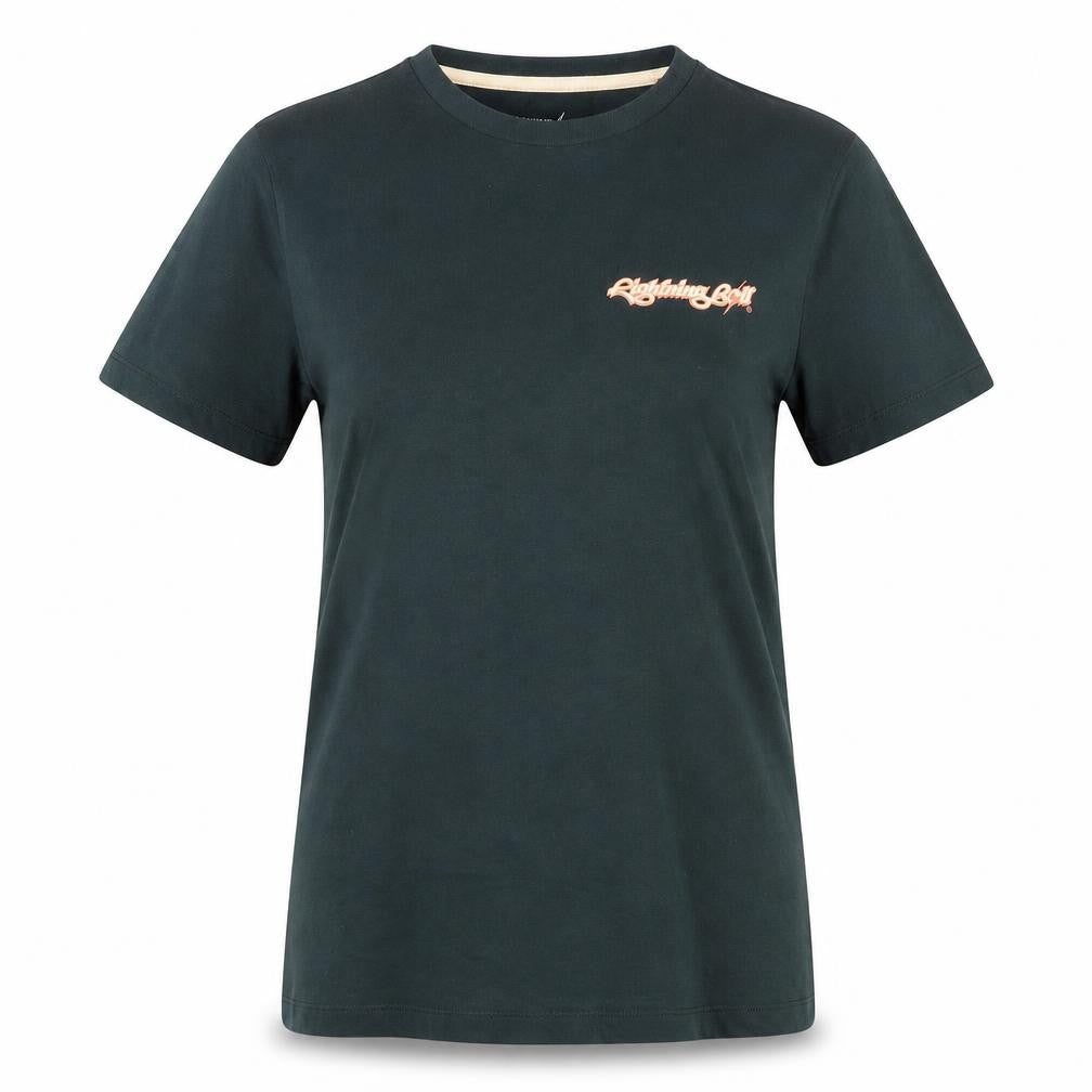 Lightning Bolt Women's Green Cotton Crew Neck T-Shirt Size 12 Summer Surf
