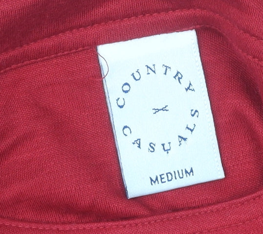 Country Casuals Women’s Red Wool Blend Boat Neck Button Blouse M
