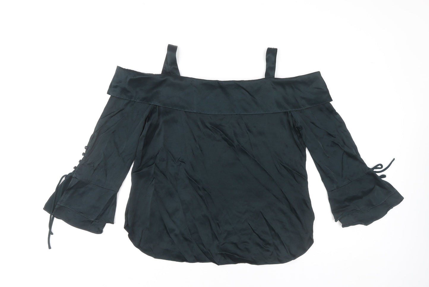 Mint Velvet Women’s Black Off Shoulder Blouse Size 16