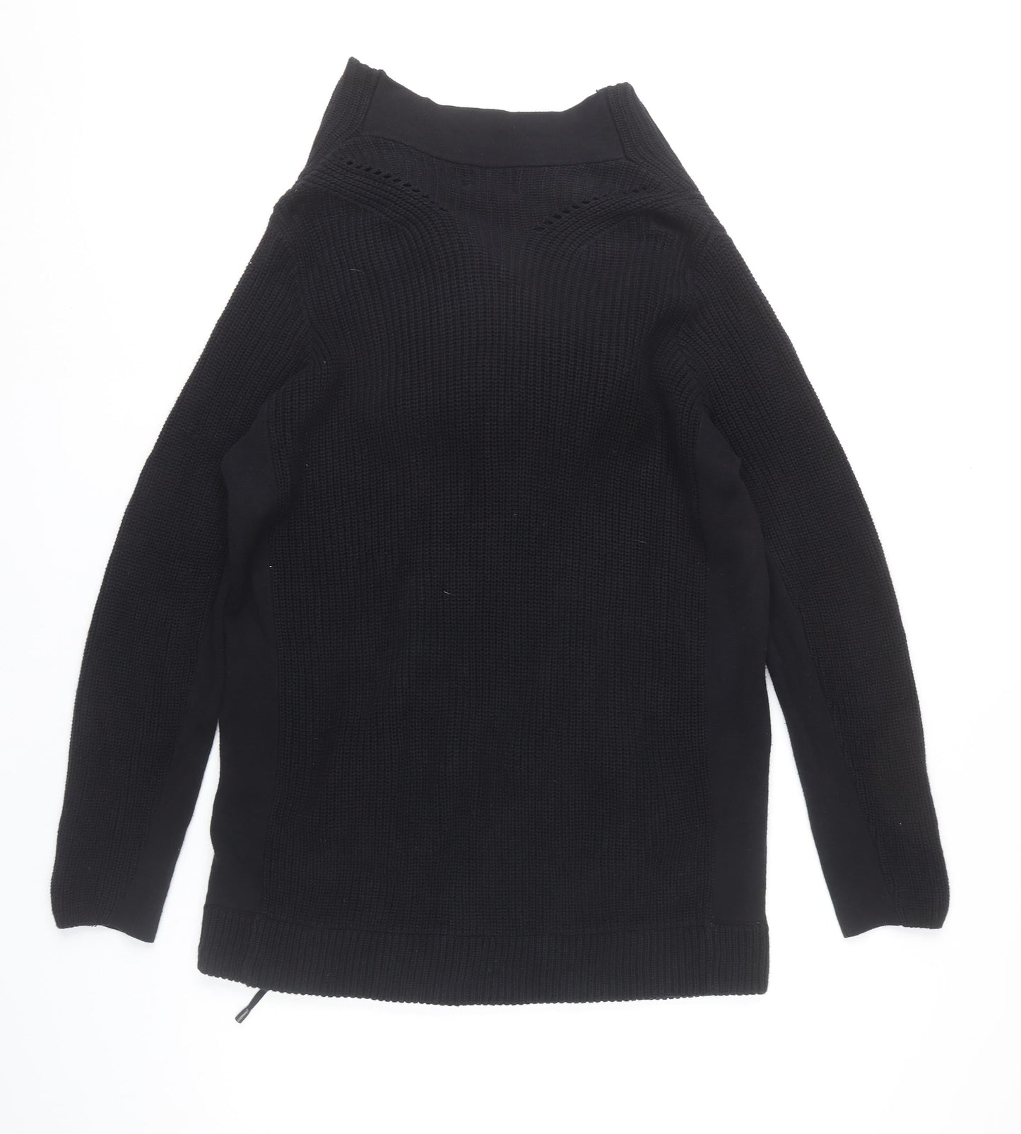 Next Women’s Black Cotton Full Zip High Neck Jumper UK 14