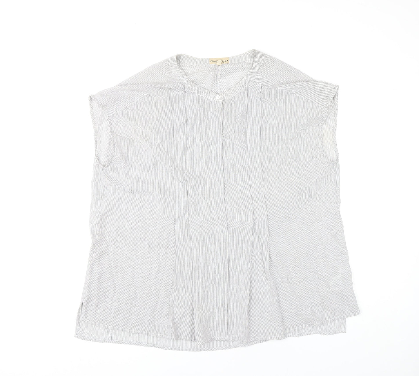 Phase Eight Women’s Grey Cotton Sleeveless Blouse UK 12