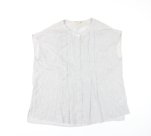 Phase Eight Women’s Grey Cotton Sleeveless Blouse UK 12