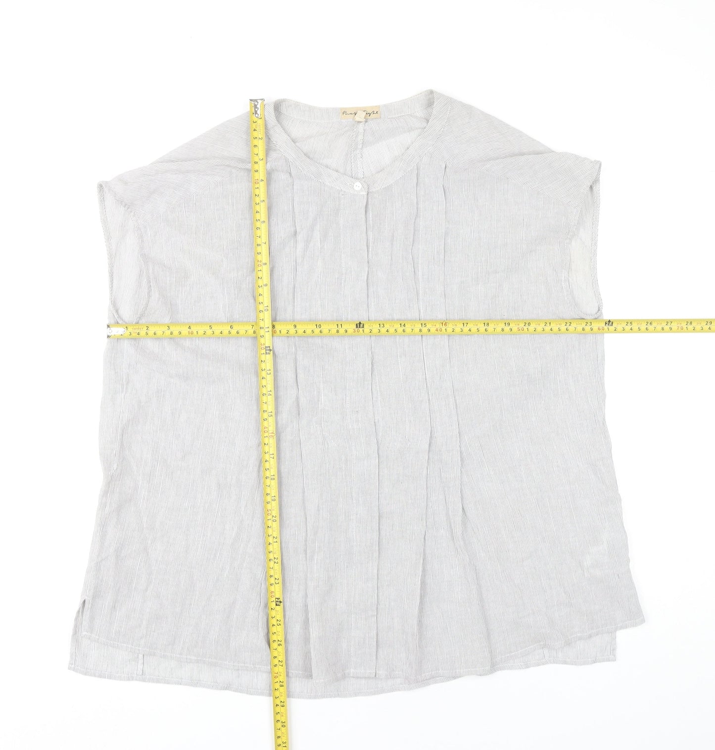 Phase Eight Women’s Grey Cotton Sleeveless Blouse UK 12