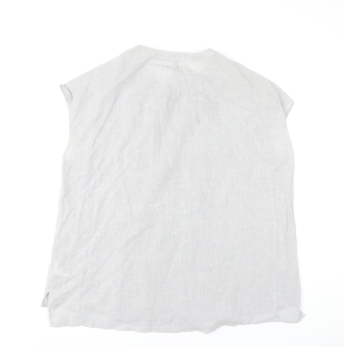 Phase Eight Women’s Grey Cotton Sleeveless Blouse UK 12
