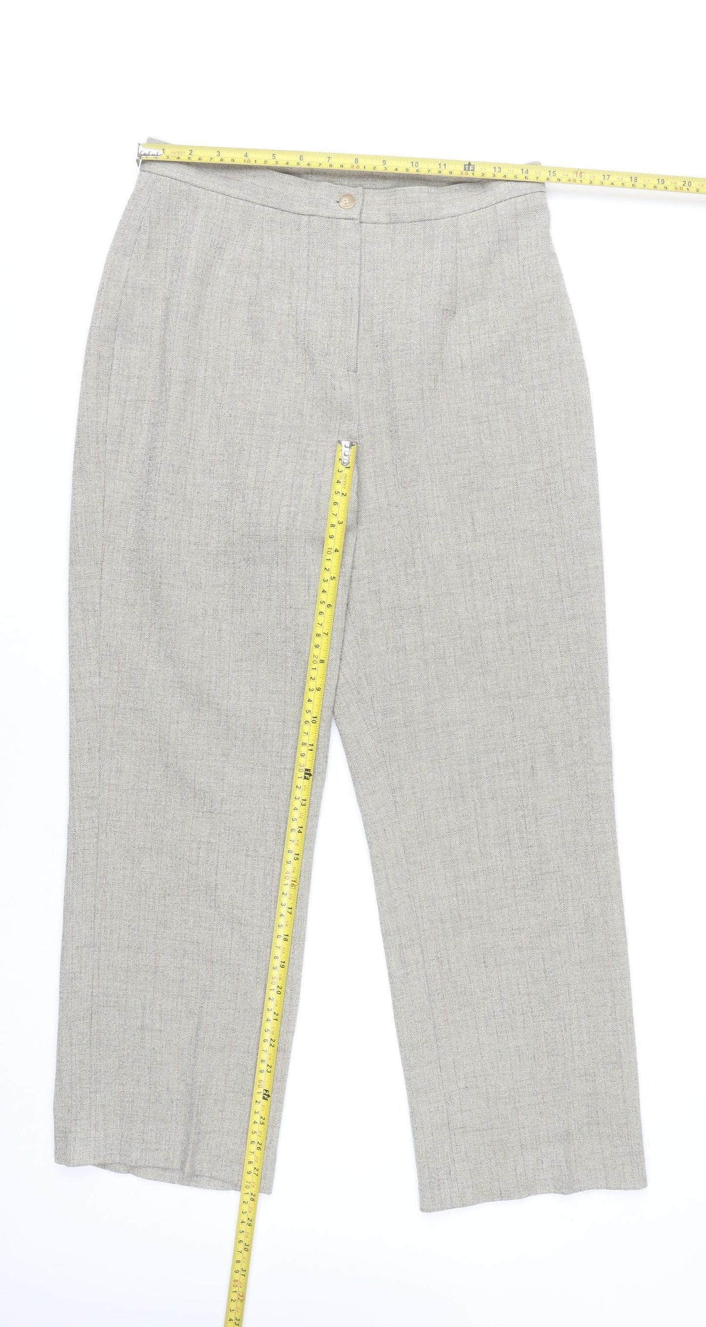 Amaranto Women’s Grey Size 12 Straight Leg Pleated Dress Trousers