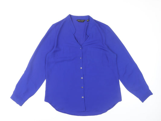 Dorothy Perkins Women's Blue Size 12 Button-Up Long Sleeve Shirt