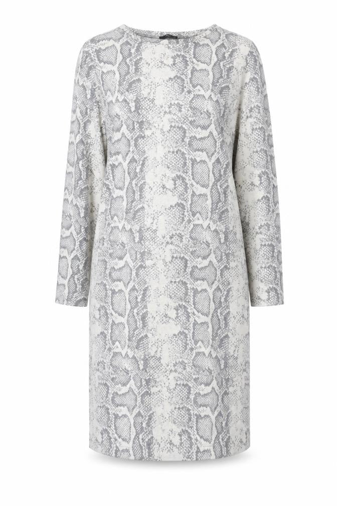 M&Co Women’s Grey Animal Print Shift Dress Size 18 Long Sleeve